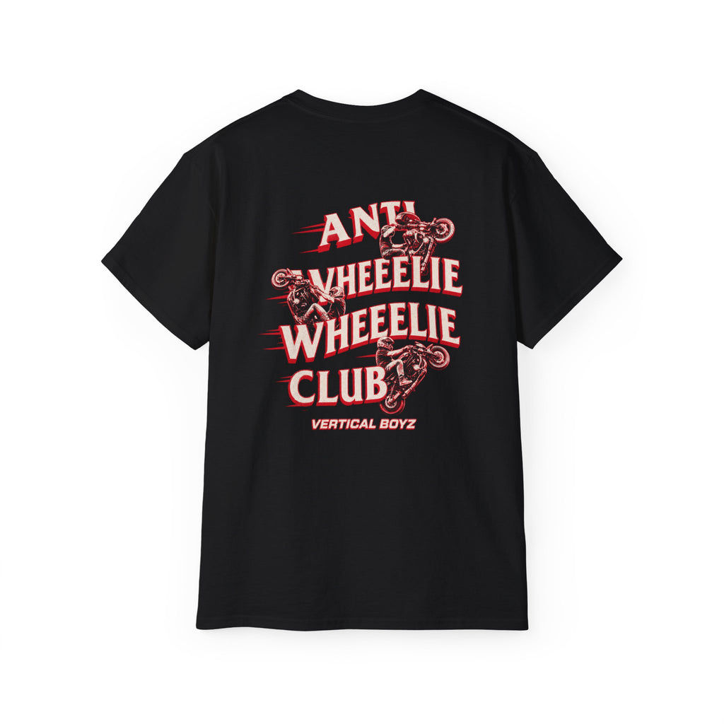 Anti Wheelie Club Tee — Motorcycle Graphic T-Shirt